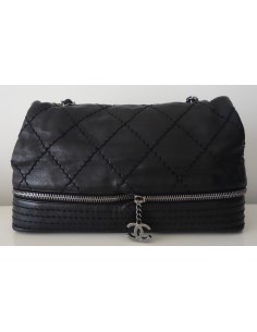 SAC CHANEL CUIR NOIR TGM 2