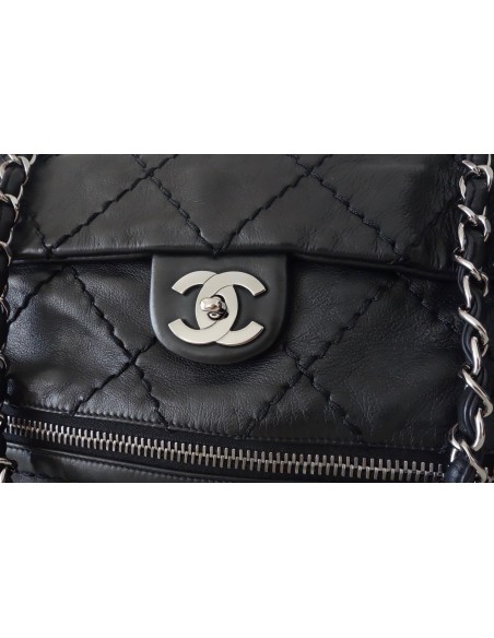 SAC CHANEL CUIR NOIR TGM