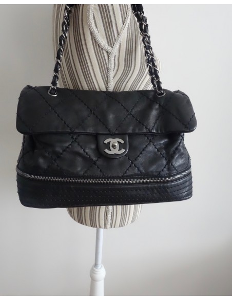 SAC CHANEL CUIR NOIR TGM