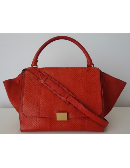 SAC CELINE TRAPEZE PYTHON ORANGE