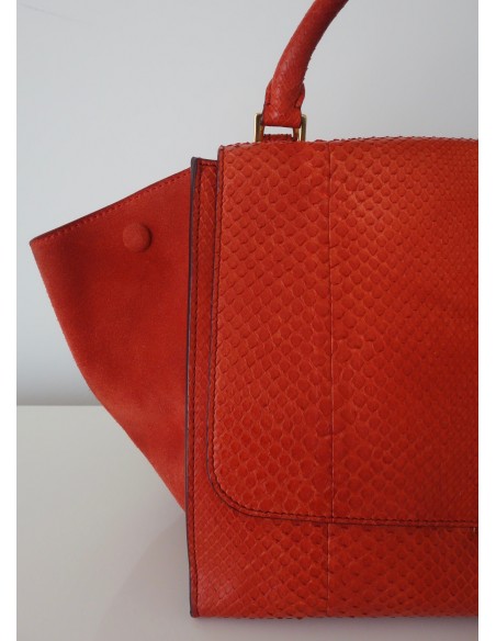 SAC CELINE TRAPEZE PYTHON ORANGE