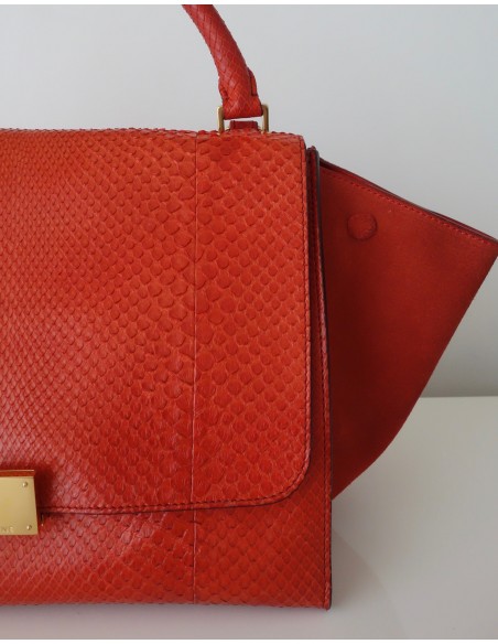 SAC CELINE TRAPEZE PYTHON ORANGE