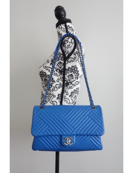 SAC CHANEL CLASSIQUE BLEU ELECTRIQUE GM