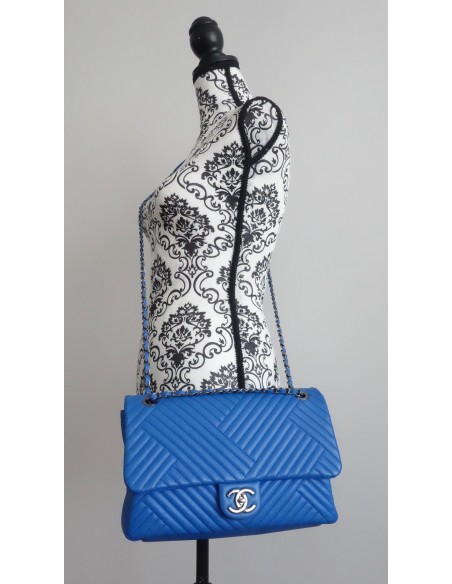 SAC CHANEL CLASSIQUE BLEU ELECTRIQUE GM