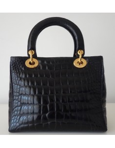 SAC LADY DIOR CROCODILE NOIR 2