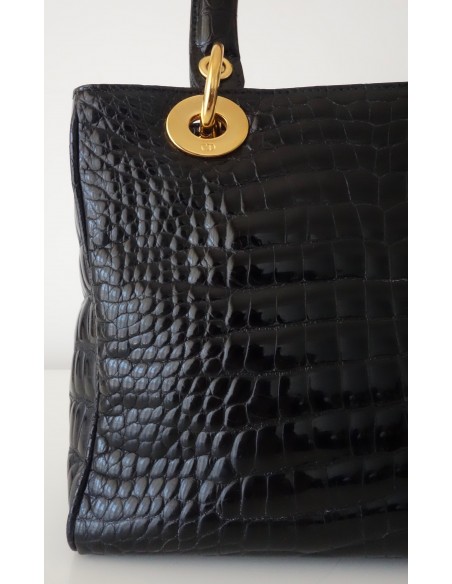 SAC LADY DIOR CROCODILE NOIR