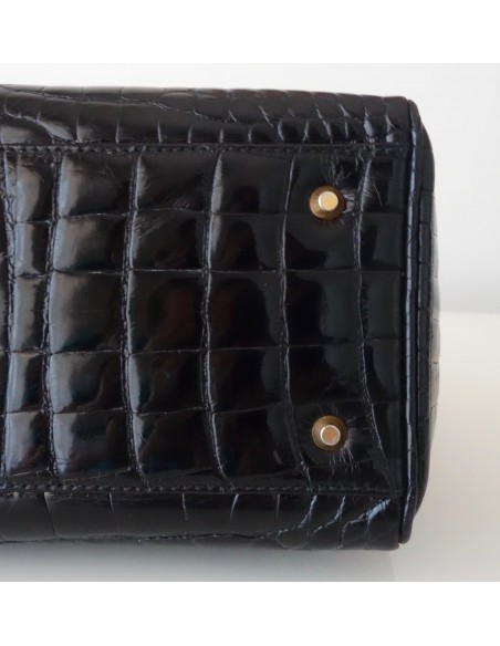 SAC LADY DIOR CROCODILE NOIR