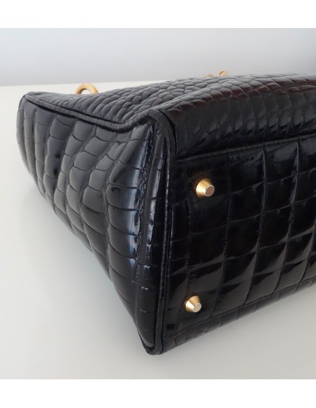 SAC LADY DIOR CROCODILE NOIR