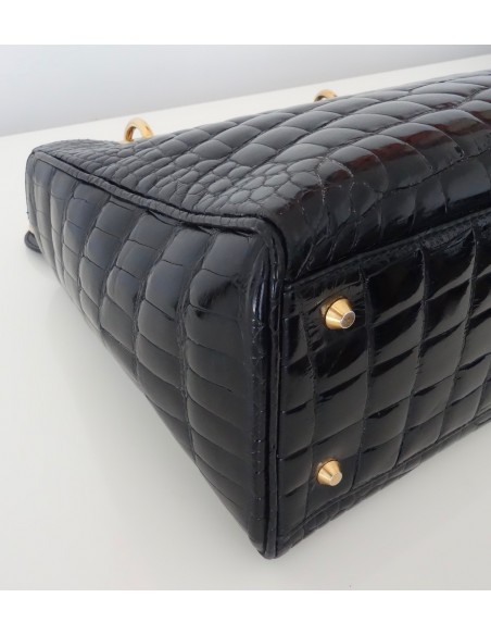 SAC LADY DIOR CROCODILE NOIR