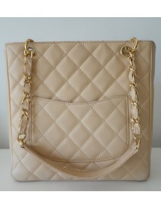 SAC CHANEL PETIT SHOPPING CUIR CAVIAR BEIGE 2