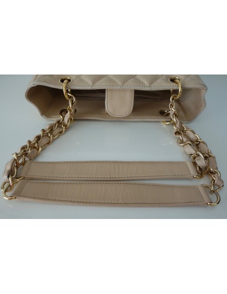 SAC CHANEL PETIT SHOPPING CUIR CAVIAR BEIGE