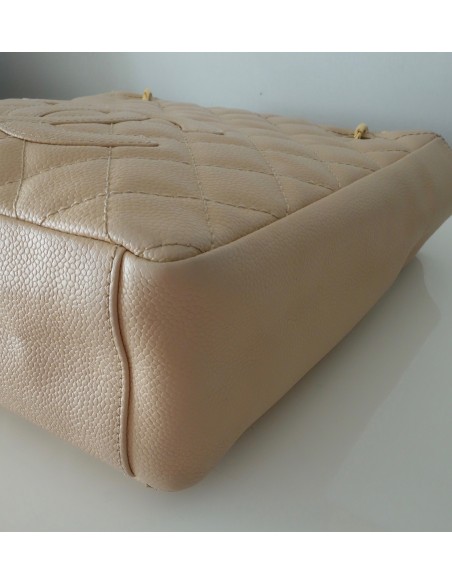 SAC CHANEL PETIT SHOPPING CUIR CAVIAR BEIGE