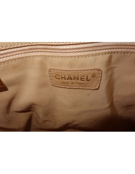 SAC CHANEL PETIT SHOPPING CUIR CAVIAR BEIGE