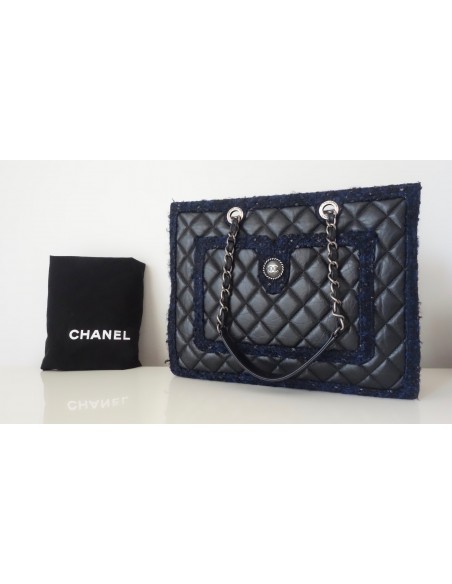 SAC CHANEL SHOPPING BLEU MARINE