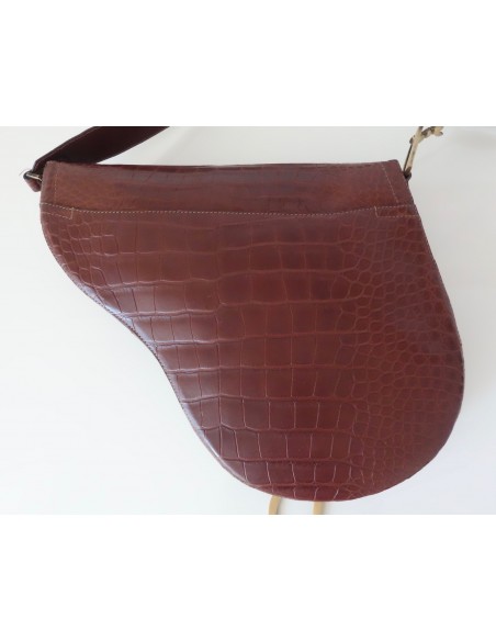 SAC DIOR SADDLE CROCODILE