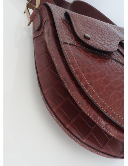 SAC DIOR SADDLE CROCODILE