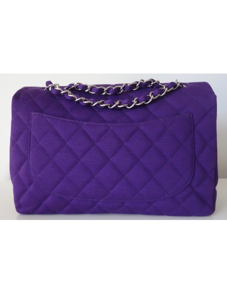 SAC CHANEL CLASSIQUE JERSEY VIOLET