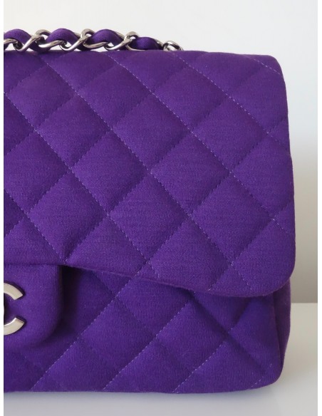 SAC CHANEL CLASSIQUE JERSEY VIOLET