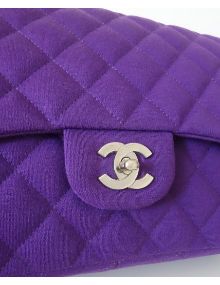 SAC CHANEL CLASSIQUE JERSEY VIOLET