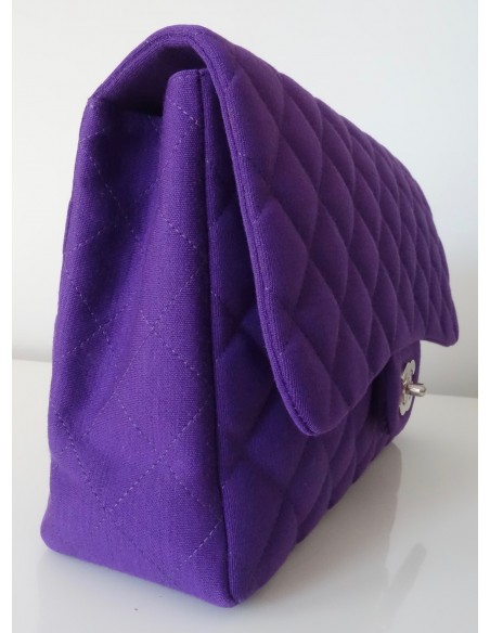 SAC CHANEL CLASSIQUE JERSEY VIOLET