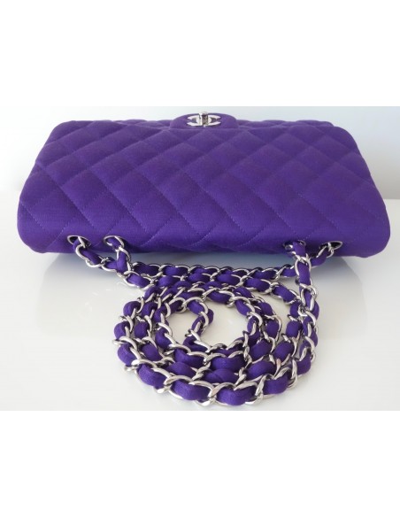 SAC CHANEL CLASSIQUE JERSEY VIOLET