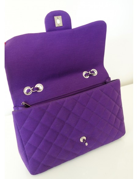 SAC CHANEL CLASSIQUE JERSEY VIOLET