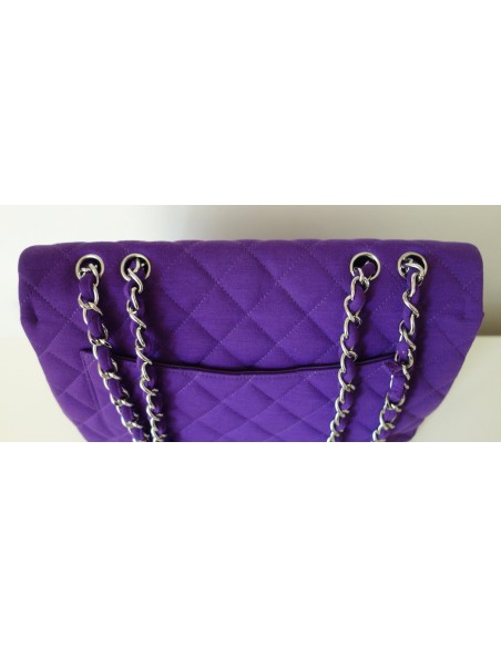 SAC CHANEL CLASSIQUE JERSEY VIOLET