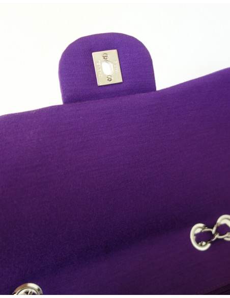 SAC CHANEL CLASSIQUE JERSEY VIOLET