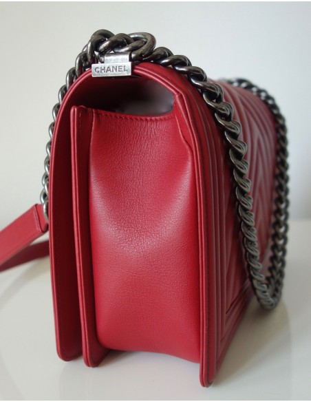 SAC CHANEL BOY CHEVRON ROUGE