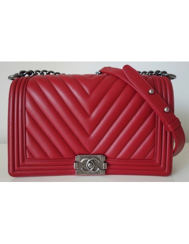 SAC CHANEL BOY CHEVRON ROUGE