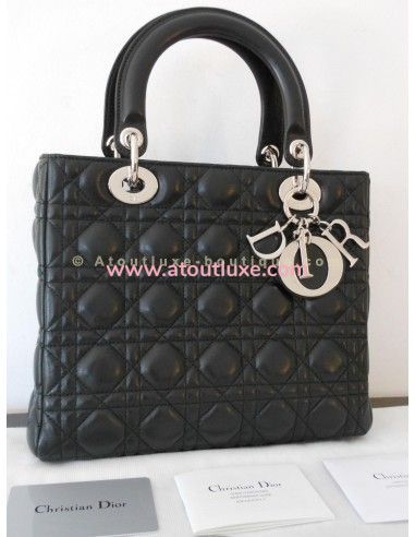 SAC LADY DIOR NOIR - MOYEN MODELE