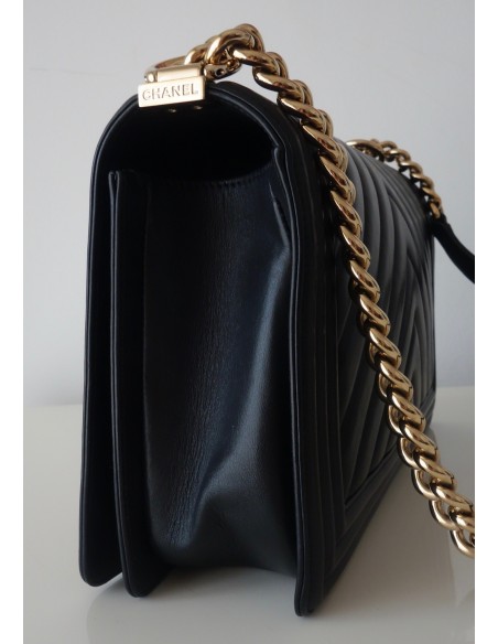 SAC CHANEL BOY CHEVRON NOIR