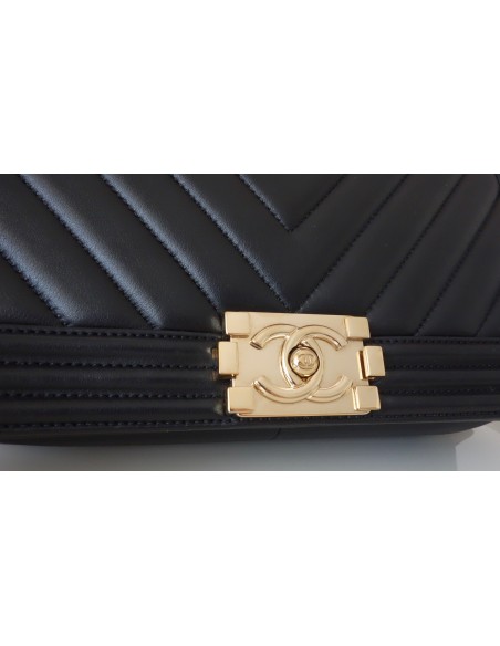 SAC CHANEL BOY CHEVRON NOIR