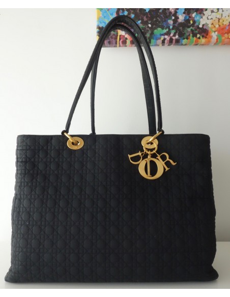 SAC LADY DIOR GM TOILE NOIR