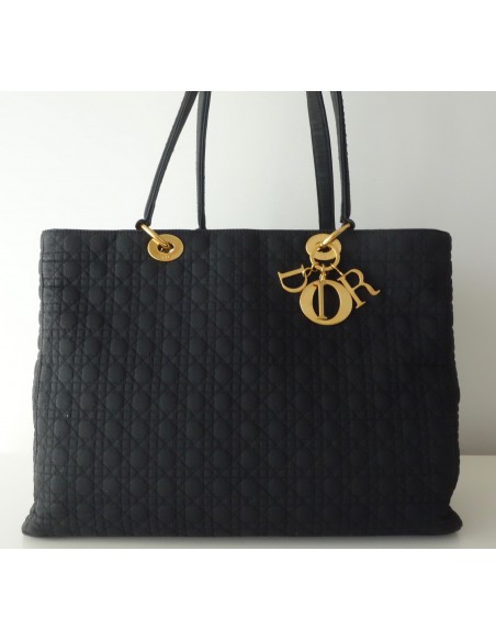 SAC LADY DIOR GM TOILE NOIR