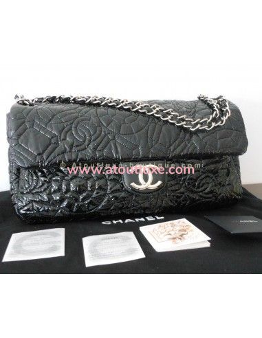 SAC CHANEL MAXI JUMBO CAMELIA NOIR