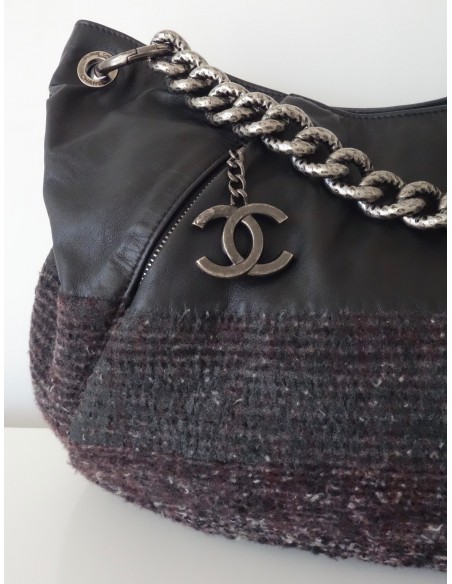 SAC CHANEL GM CUIR ET TWEED