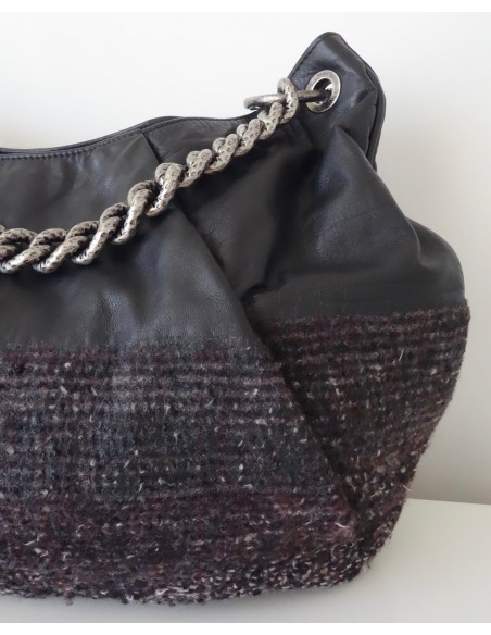 SAC CHANEL GM CUIR ET TWEED