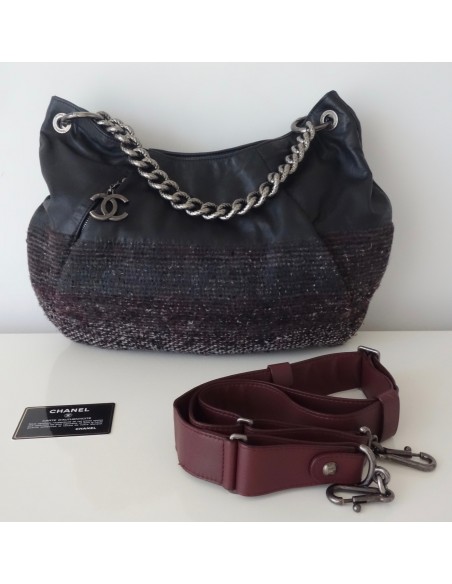 SAC CHANEL GM CUIR ET TWEED