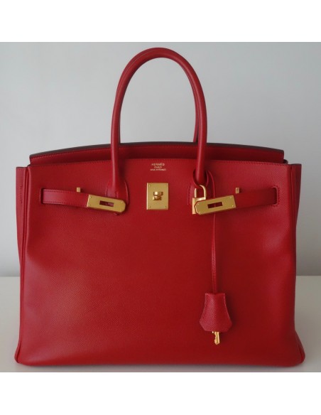 SAC HERMES BIRKIN 35 ROUGE CASAQUE