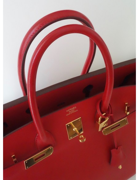 SAC HERMES BIRKIN 35 ROUGE CASAQUE