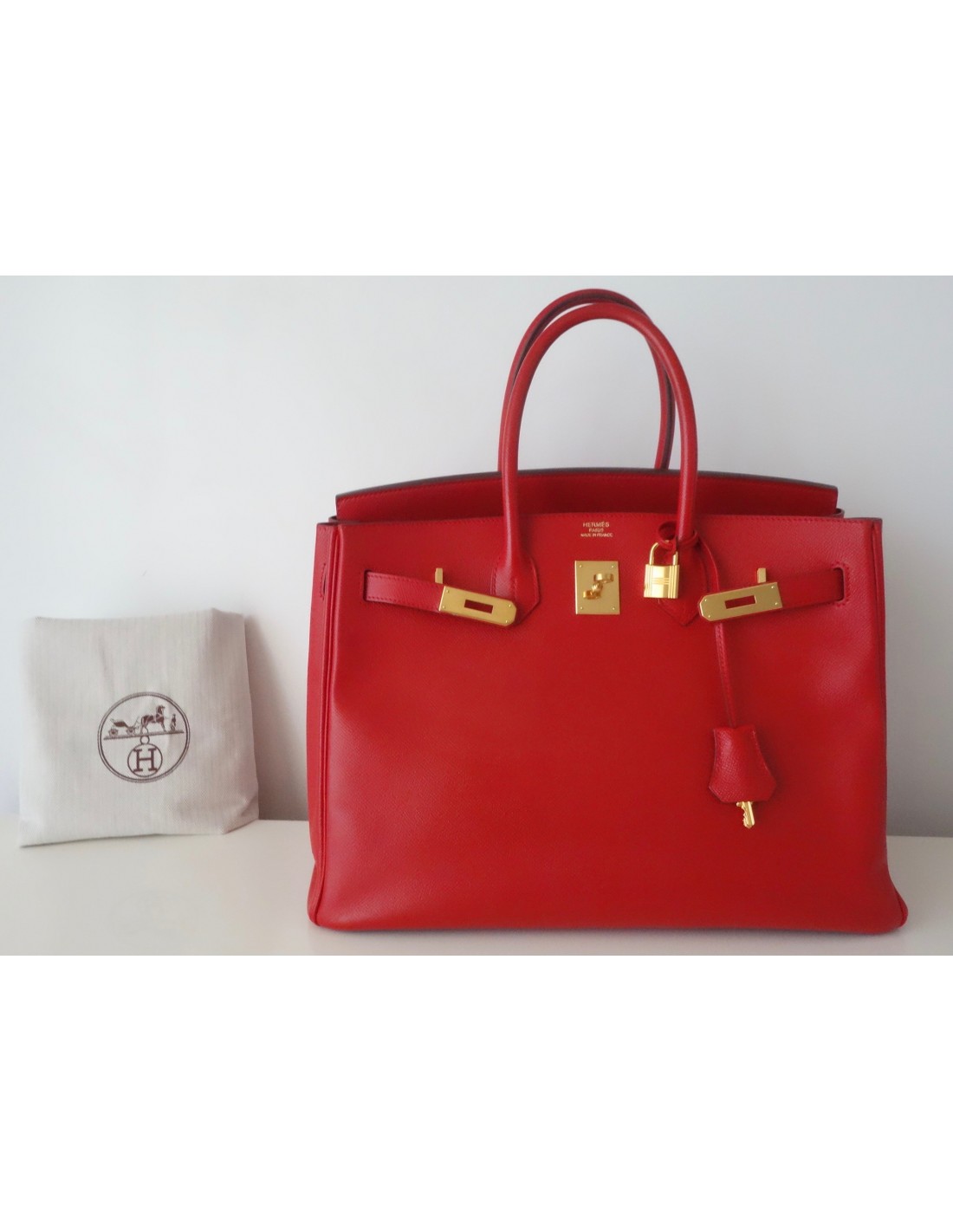 SAC HERMES BIRKIN 35 ROUGE CASAQUE