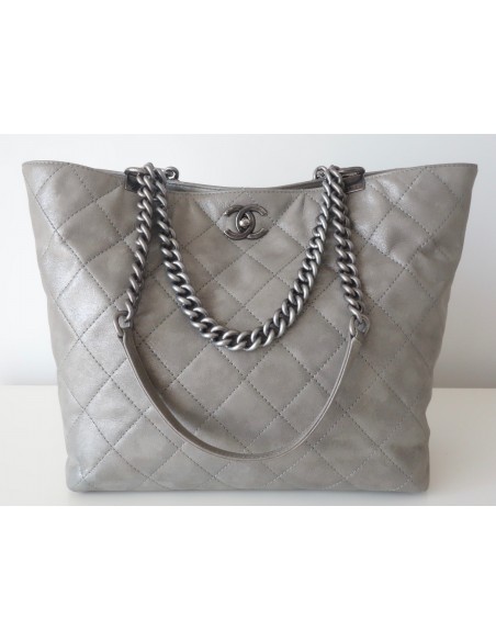 SAC CHANEL SHOPPPING GRIS