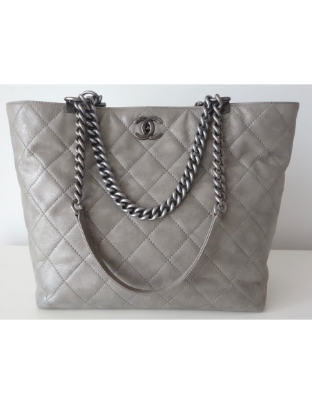 SAC CHANEL SHOPPPING GRIS