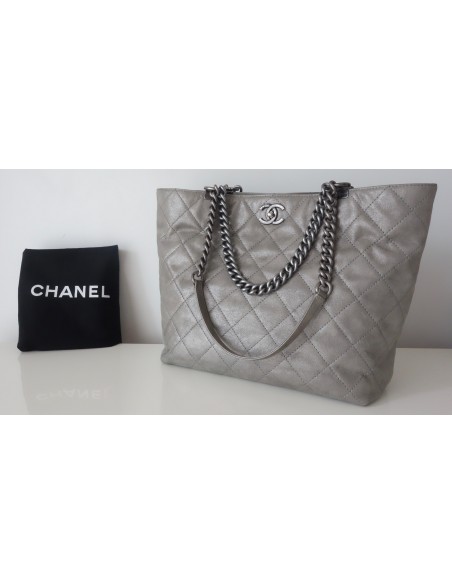 SAC CHANEL SHOPPPING GRIS