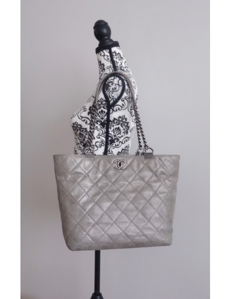 SAC CHANEL SHOPPPING GRIS