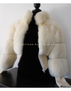 VESTE EN FOURRURE RENARD BLANC
