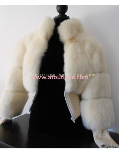 VESTE EN FOURRURE RENARD BLANC