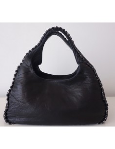 Sac Chanel Hobo cuir noir 2