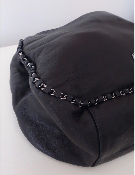 Sac Chanel Hobo cuir noir